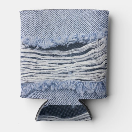 Rafraîchisseur Pour Canette Texture de jean bleu clair torn (Devant)