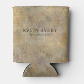 Rafraîchisseur Pour Canette Texture de lin personnalisée rustique (Devant)