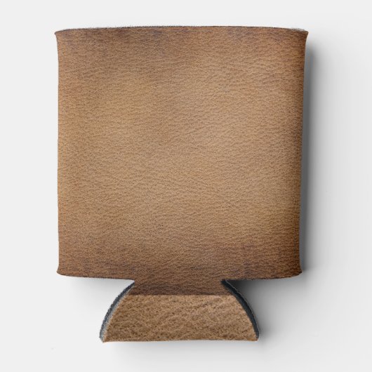 Rafraîchisseur Pour Canette Texture en Cuir Brown : Closeup Arrière - plan Vin (Devant)