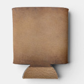 Rafraîchisseur Pour Canette Texture en Cuir Brown : Closeup Arrière - plan Vin (Dos)