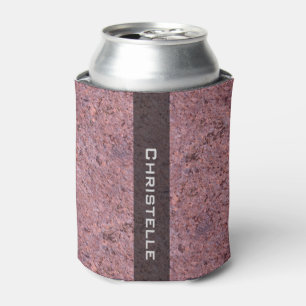 Rafraîchisseur Pour Canette Texture rose de roche de géologie avec le nom