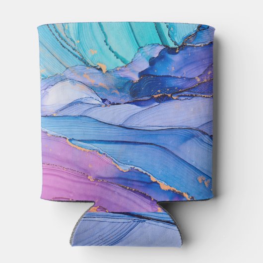 Rafraîchisseur Pour Canette Textures fluides, art abstrait de luxe. (Dos)