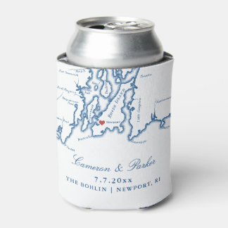 Rafraîchisseur Pour Canette The Bohlin Wedding Favor Can Cooler Newport RI Map