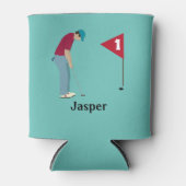 Rafraîchisseur Pour Canette Thème de golf bleu clair (Devant)