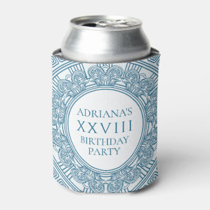 Rafraîchisseur Pour Canette Thème de soirée toge grecque avec motif bleu