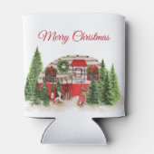 Rafraîchisseur Pour Canette Thème extérieur du camping de Noël Trailer (Dos)