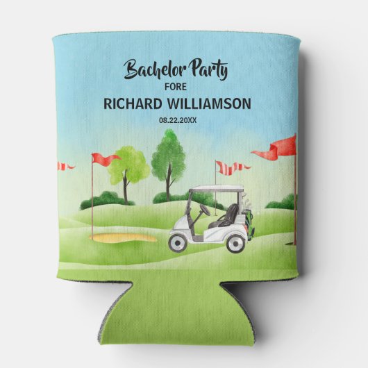 Rafraîchisseur Pour Canette Thème Golf pour l'Enterrement de Vie de Garçon Dat (Dos)