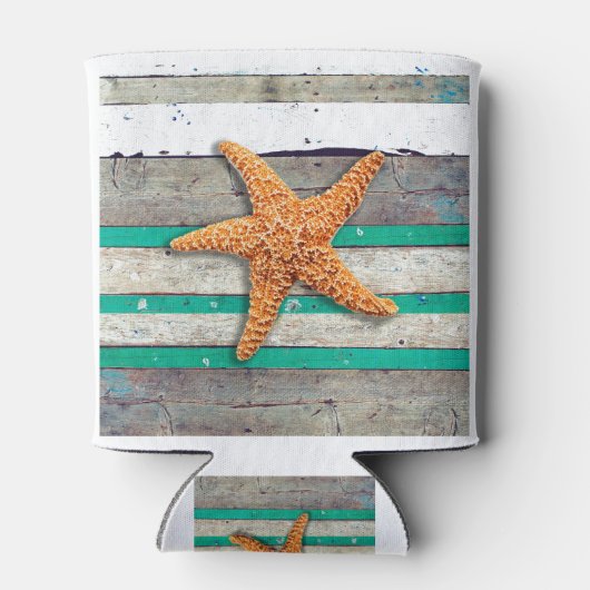 Rafraîchisseur Pour Canette Thème Plage Starfish Mariage Rustique (Dos)