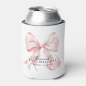 Rafraîchisseur Pour Canette Thème Ruban Coquette Rose (Can devant)