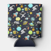 Rafraîchisseur Pour Canette Thème spatial cool - Astronauts & Rocket Ships (Devant)