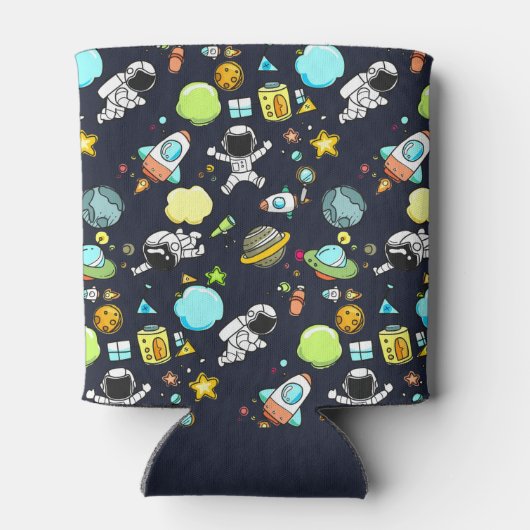 Rafraîchisseur Pour Canette Thème spatial cool - Astronauts & Rocket Ships (Dos)