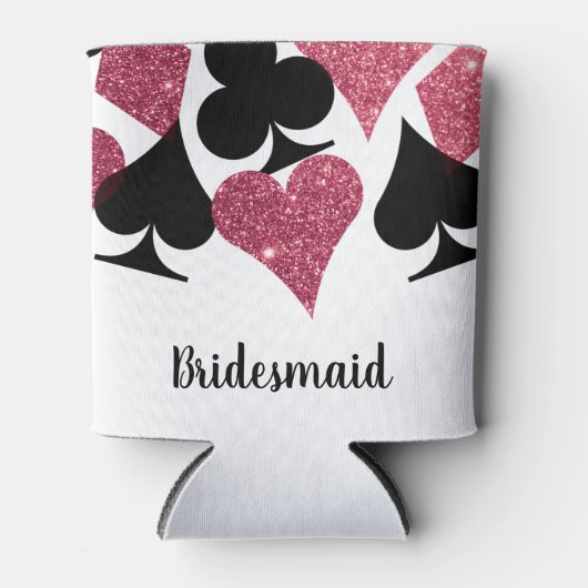 Rafraîchisseur Pour Canette Thème Vegas Paillettes Roses Demoiselle d'Honneur (Devant)