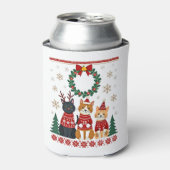 Rafraîchisseur Pour Canette Three Cat Funny Christmas Cat Ugly Xmas Sweater Me (Can devant)