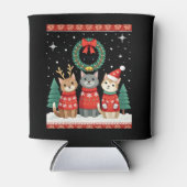 Rafraîchisseur Pour Canette Three Cat Funny Christmas Cat Ugly Xmas Sweater Me (Devant)
