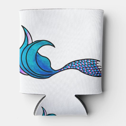Rafraîchisseur Pour Canette Tie Dye Blue Mermaid queue (Devant)