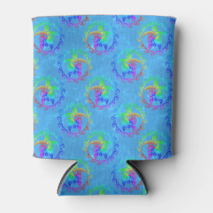 Rafraîchisseur Pour Canette Tie Dye Tortue Tribal Moari Soleil Bleu clair
