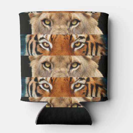 Rafraîchisseur Pour Canette Tigre et yeux de lion Photo (Dos)