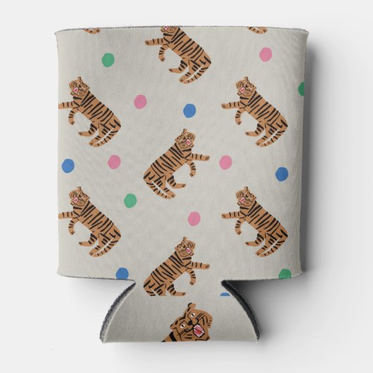 Rafraîchisseur Pour Canette Tigre tiré à la main, pois : motif dynamique (Devant)