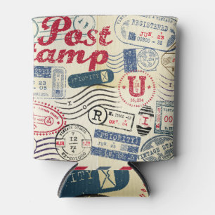 Rafraîchisseur Pour Canette Timbres de poste rétro, collection vintage.
