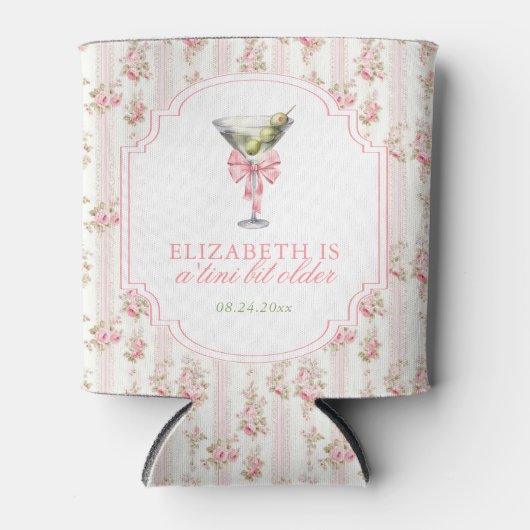 Rafraîchisseur Pour Canette 'Tini Bit Ancien Martini Coquette Anniversaire (Devant)