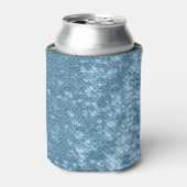 Rafraîchisseur Pour Canette Tissu de séquence : Séquin bleu ciel. (Can devant)