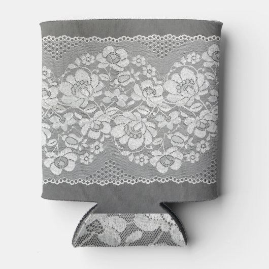 Rafraîchisseur Pour Canette Tissu en dentelle blanche, texture arrière - plan  (Devant)