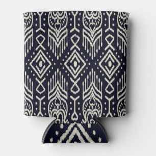Rafraîchisseur Pour Canette Tissu Ikat Brodé : Élégance Ethnique.