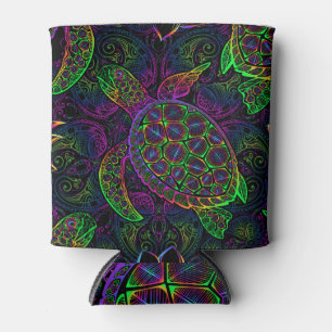 Rafraîchisseur Pour Canette Tortue de mer Boho : Motif psychédélique mandala