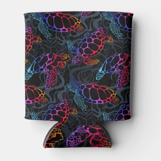 Rafraîchisseur Pour Canette Tortue de mer psychédélique : Boho Ocean (Devant)