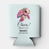 Rafraîchisseur Pour Canette Tortue de mer rose Whimsical & mignon (Dos)