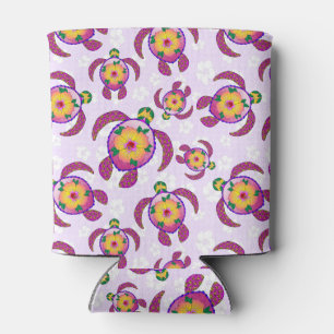 Rafraîchisseur Pour Canette Tortues de Honu rose Hibiscus Fleurs