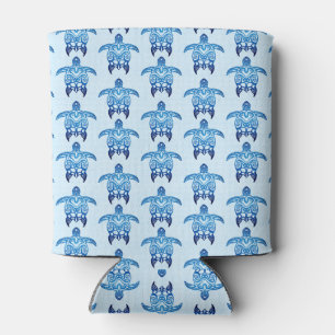 Rafraîchisseur Pour Canette Tortues de Honu Tribal Bleu foncé
