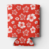 Rafraîchisseur Pour Canette Tortues de l'Hawaii rouge et Hibiscus (Dos)