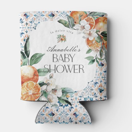 Rafraîchisseur Pour Canette Toscane Carrelage Italien Baby shower Favoriser Ba (Dos)