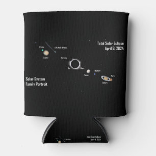 Rafraîchisseur Pour Canette Total Eclipse 2024 Système solaire Portrait de fam