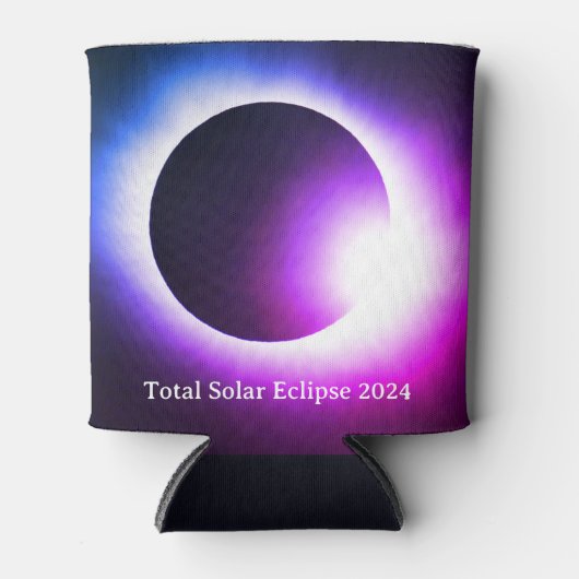 Rafraîchisseur Pour Canette Total éclipse solaire 8 avril 2024 soleil de lune (Devant)