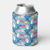 Rafraîchisseur Pour Canette Toucan tropical : motif floral vibrant. (Can devant)