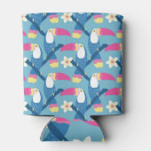 Rafraîchisseur Pour Canette Toucan tropical : motif floral vibrant. (Dos)