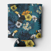Rafraîchisseur Pour Canette Toucans et flore tropicale, bleu, jaune, orange (Devant)
