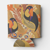 Rafraîchisseur Pour Canette Toucans sur branches, motif tropical sans soudure. (Dos)