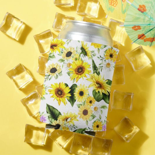 Rafraîchisseur Pour Canette Tournesol à l'aquarelle 7 (Été in situ)