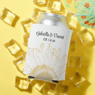 Rafraîchisseur Pour Canette Tournesol Jaune Symphonie de mariage Faveur