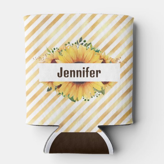 Rafraîchisseur Pour Canette Tournesol Personnaliser le nom haut (Dos)