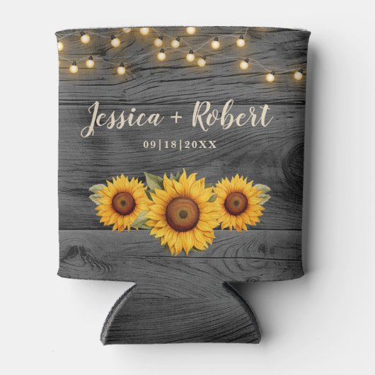 Rafraîchisseur Pour Canette Tournesol Rustique Mariage peut refroidir (Devant)