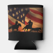 Rafraîchisseur Pour Canette Toute l'équipe américaine Roping Rodeo Can Cooler (Dos)