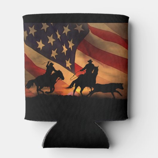Rafraîchisseur Pour Canette Toute l'équipe américaine Roping Rodeo Can Cooler (Dos)