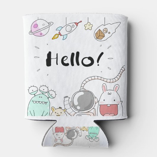 Rafraîchisseur Pour Canette Toys Astronaut Rocket Planet Galaxy Alien Monster. (Dos)