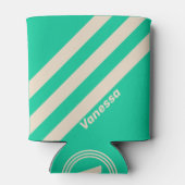 Rafraîchisseur Pour Canette Tracé rétro trois bandes avec nom (Dos)