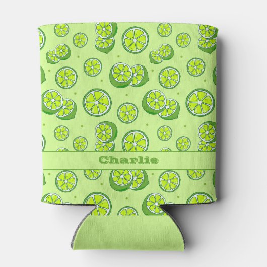 Rafraîchisseur Pour Canette Tranches de Fruits de Lime Vert Modelées été (Dos)