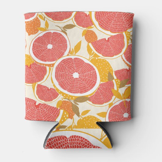 Rafraîchisseur Pour Canette Tranches de pamplemousse avec Feuilles (Devant)